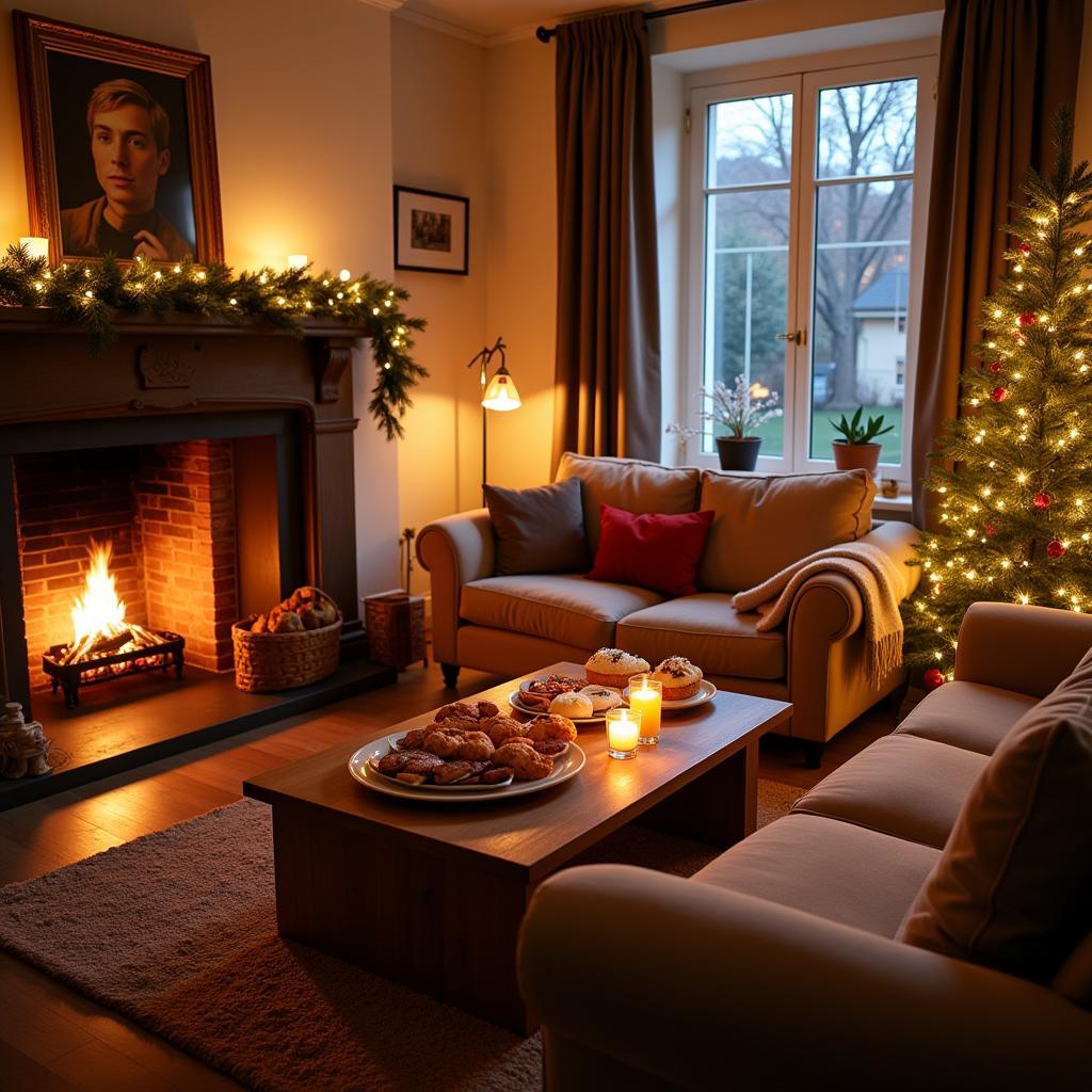 Zara Home Christmas Decor: A cozy living room adorned with festive decorations from Zara Home