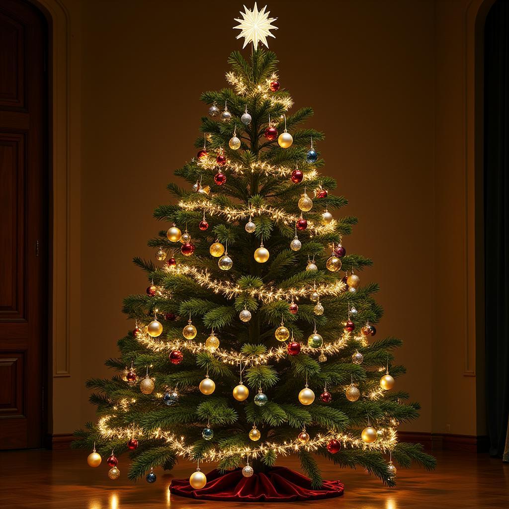 Zara Home Christmas tree decorated with elegant ornaments