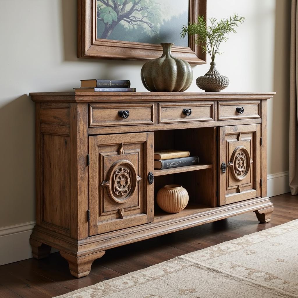 Zara Home Console with Rustic Charm