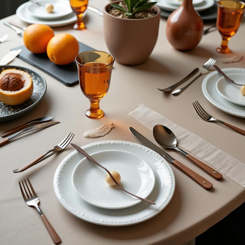 Elegant Table Setting with Zara Home Cuberteria