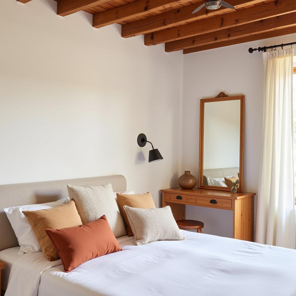 Zara Home cushions adding a touch of Spanish charm to a bedroom