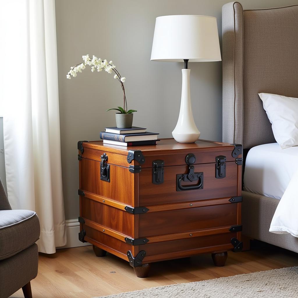 Zara Home decorative trunk as a bedside table