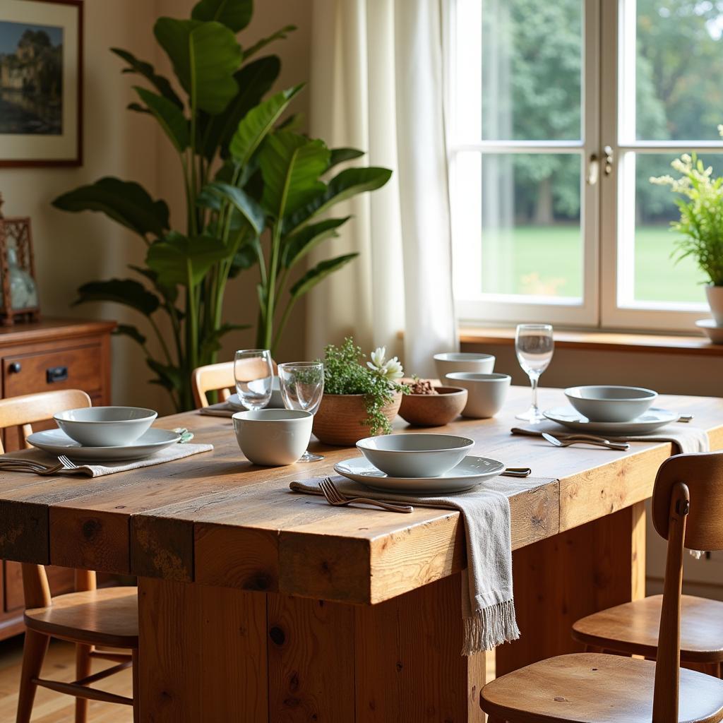 Zara Home dining table with rustic charm