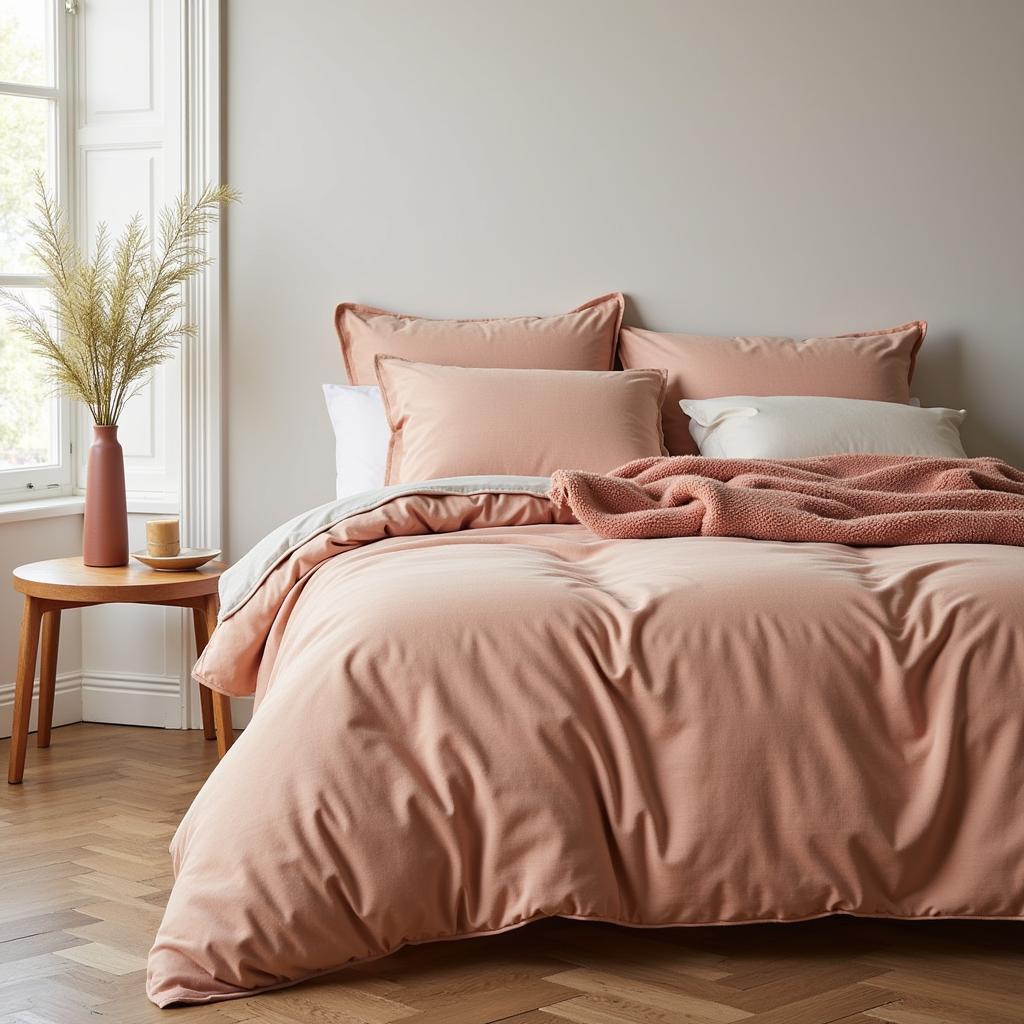 Cozy bedroom with Zara Home flannel duvet cover