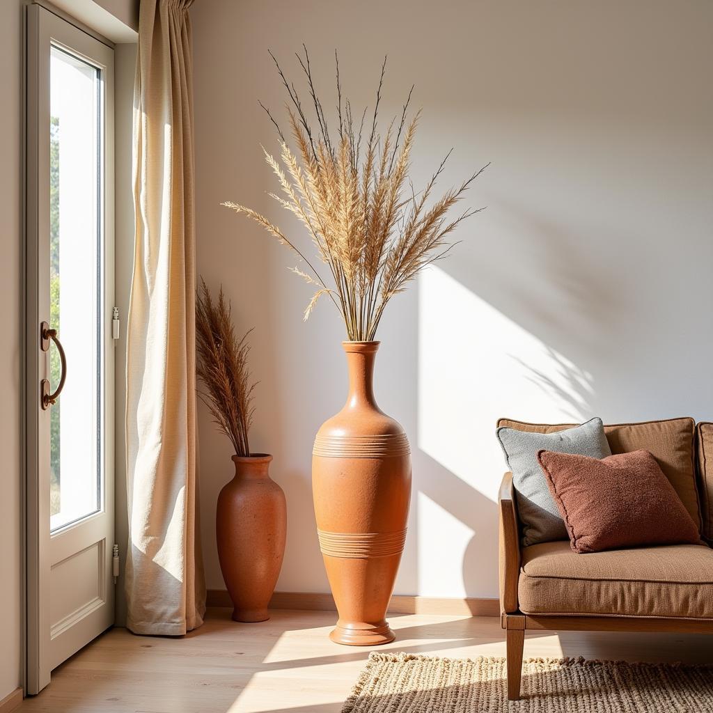 Zara Home floor vase in a Spanish villa living room