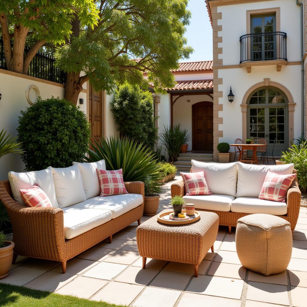 Zara Home Fundas on an Outdoor Patio in Spain