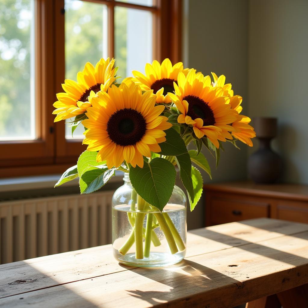 Sunflowers in a Zara Home Glass Vase