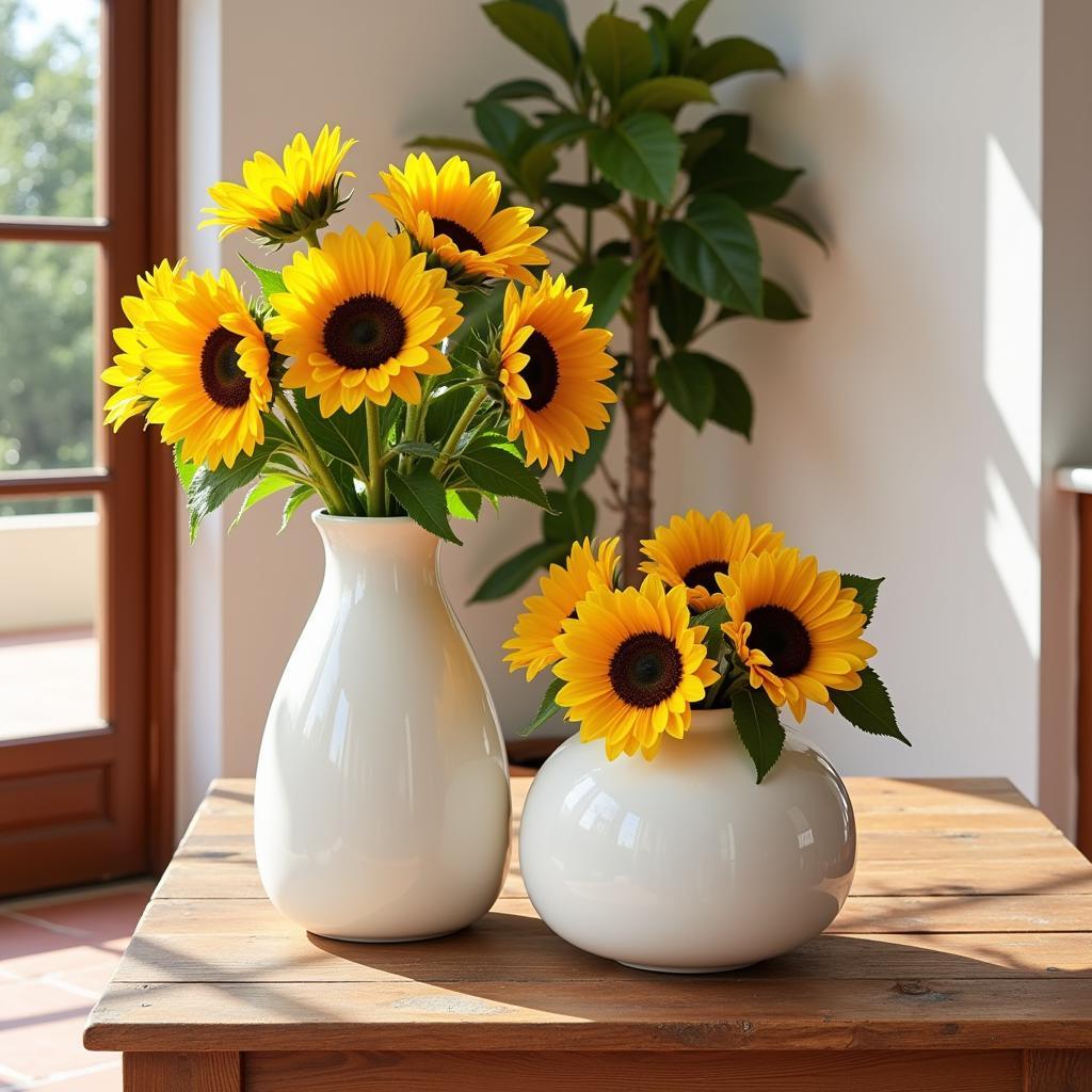 Zara Home Jarrones with Sunflowers in a Spanish Villa