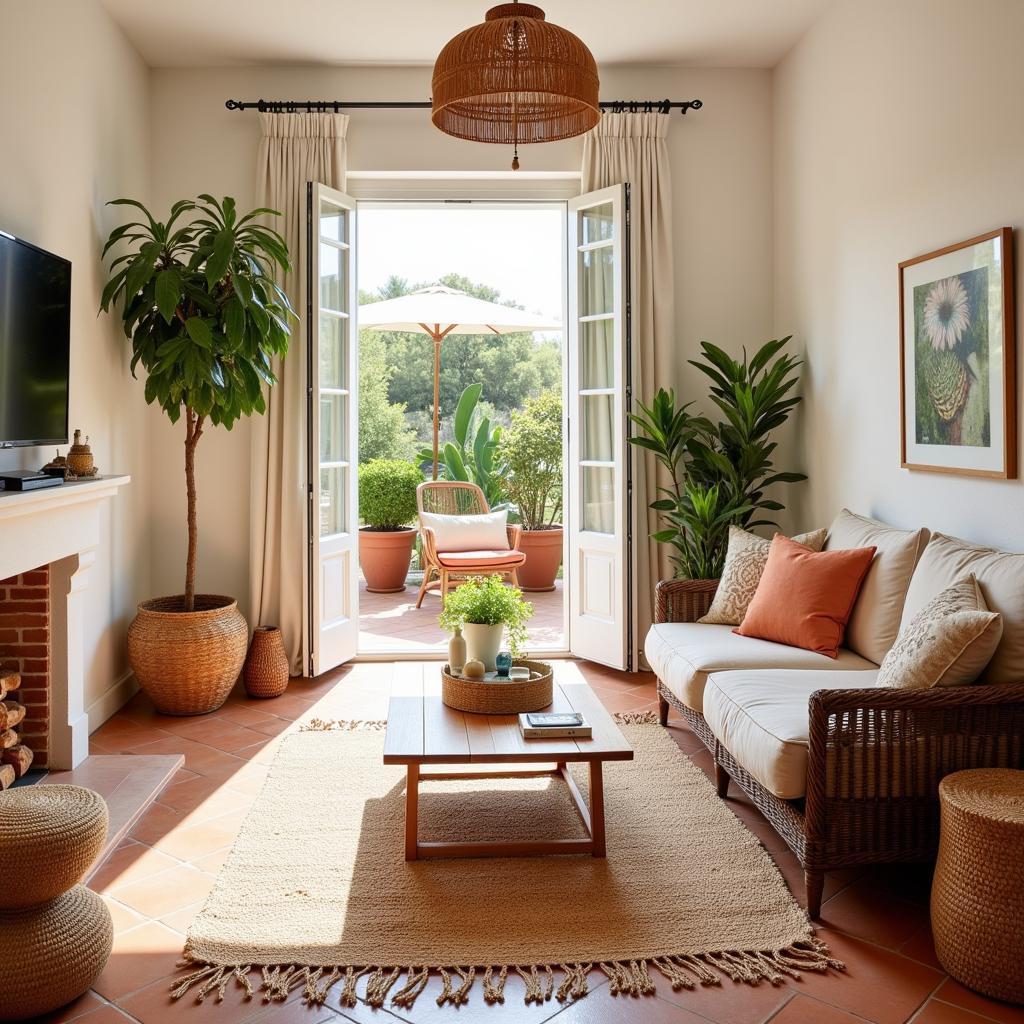 Zara Home Jute Rug in a Spanish Living Room