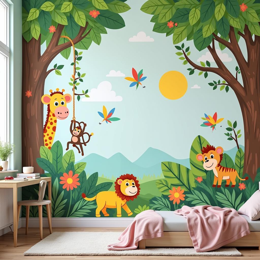 Zara Home Kids Wallpaper Jungle Theme