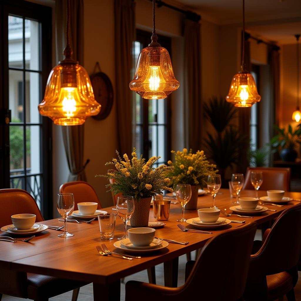 Zara Home Ceiling Lamps Illuminating a Dining Room