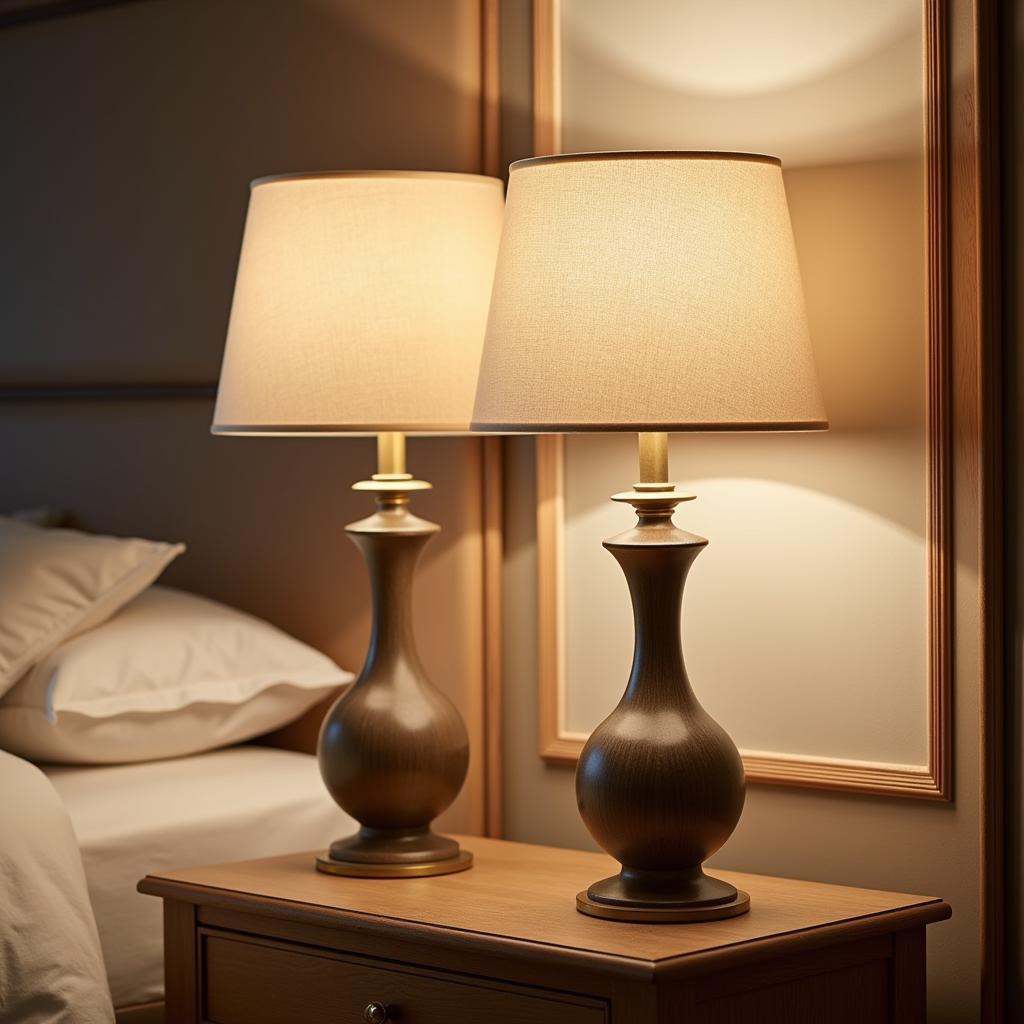 Zara Home lamps create a serene ambiance in a Spanish bedroom