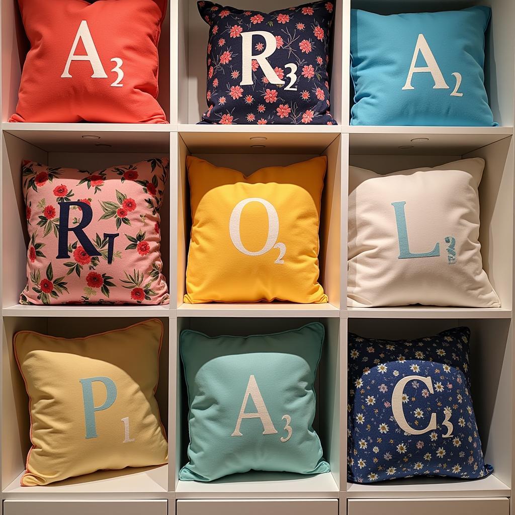 Zara Home Letter Cushions Display