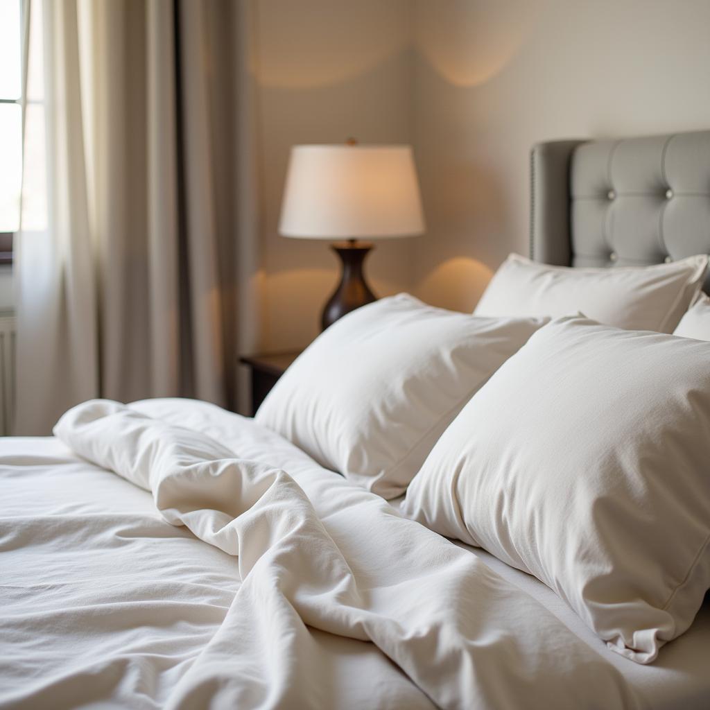 Zara Home linen sheets in a Spanish homestay bedroom