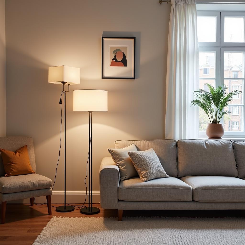 Living Room with Zara Home Lamps