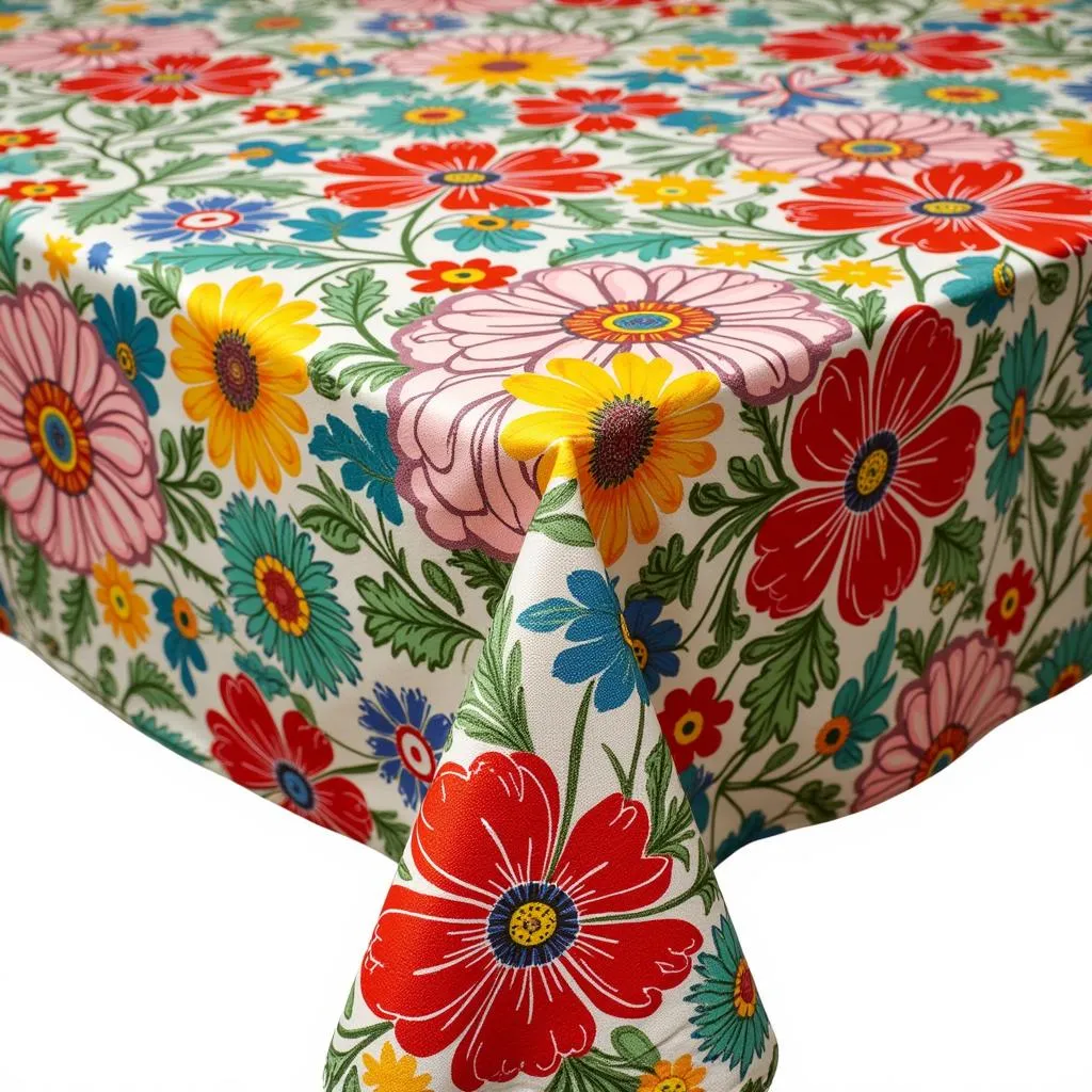 Zara Home Tablecloth with Vibrant Floral Design