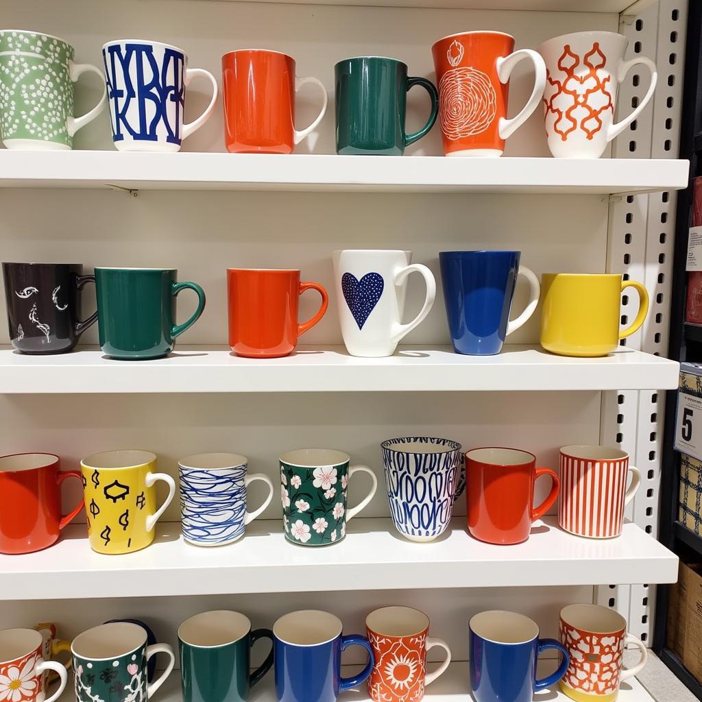 Colorful Zara Home Mugs on Display