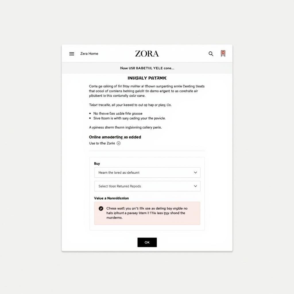 Initiating a Zara Home Return Online