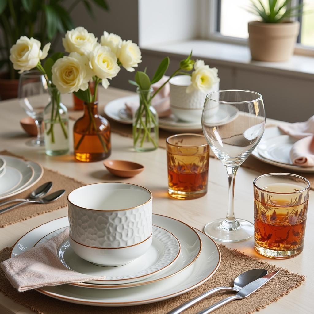 Zara Home table setting with Spanish ceramics