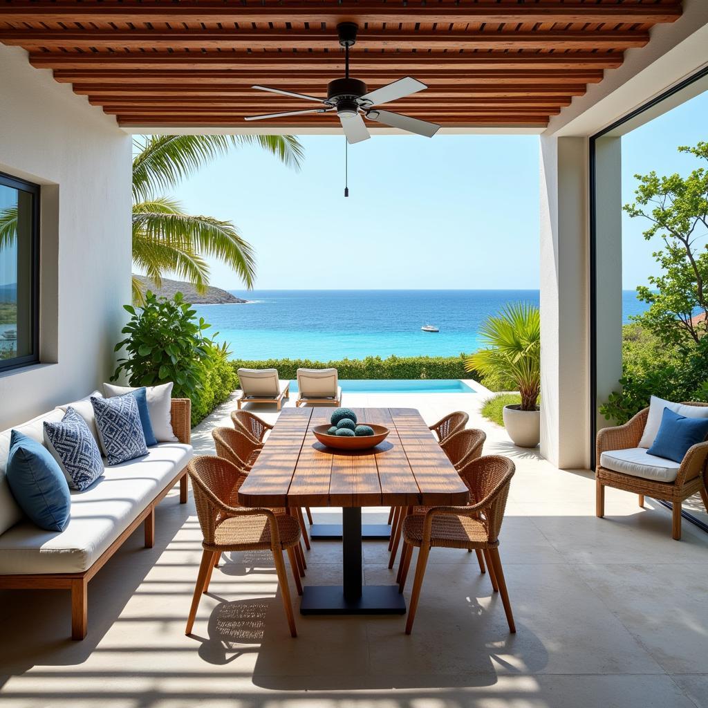 Zara Home outdoor furniture on a Bonaire patio