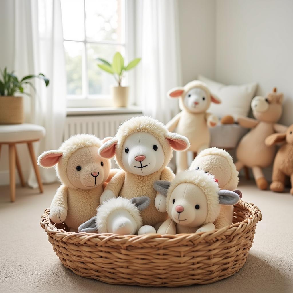 Zara Home Peluche Oveja Sheep Plushie in a Child's Nursery