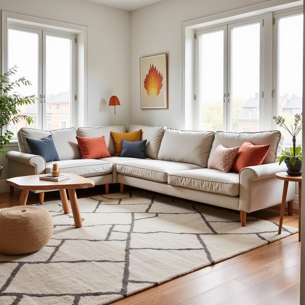 Zara Home Rug in a Spanish-style living room