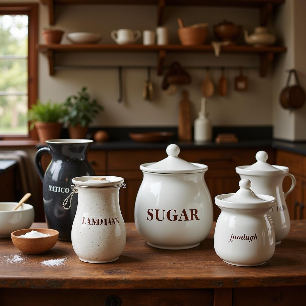 Zara Home salt and sugar cellars in a traditional Spanish kitchen