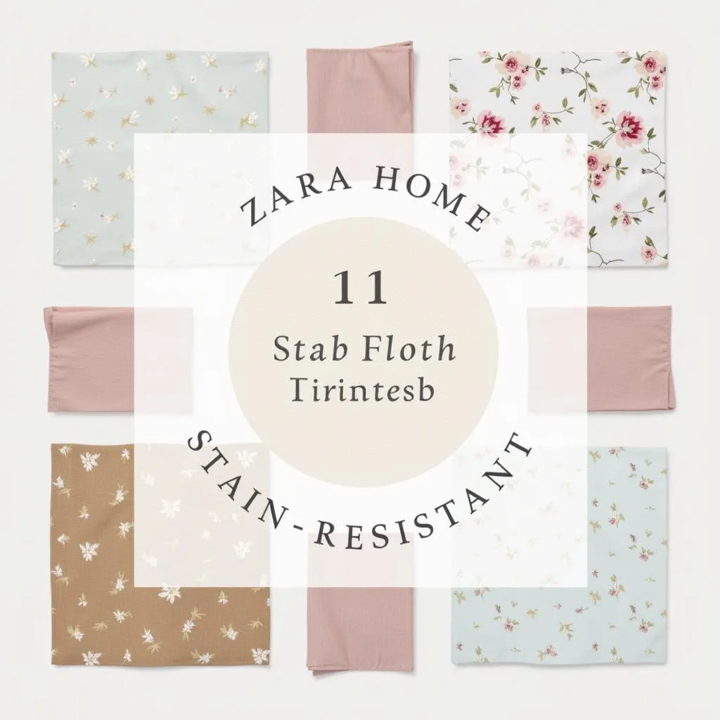 Zara Home Stain-Resistant Tablecloth with a Floral Design