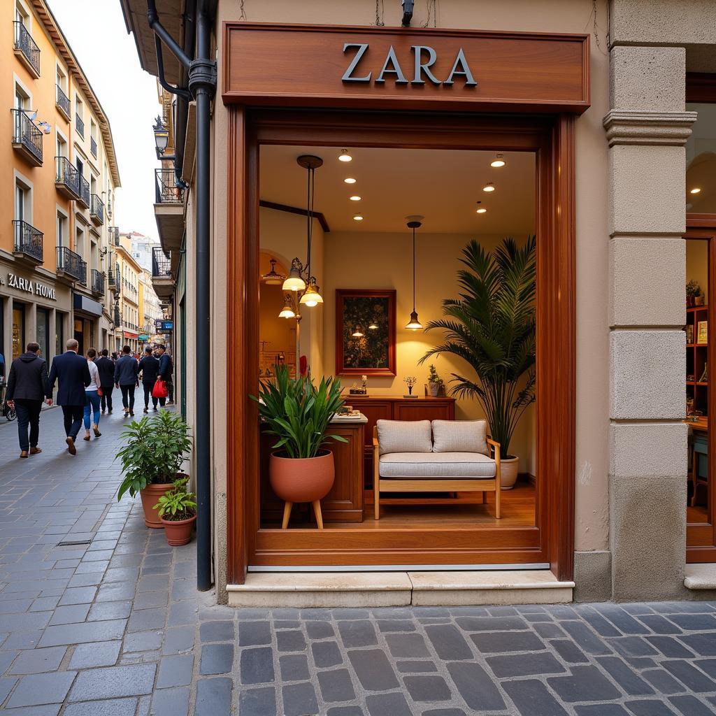 Zara Home storefront in a bustling Spanish city