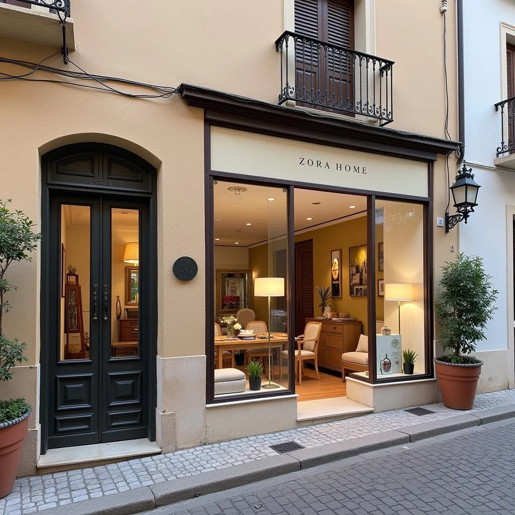 Zara Home storefront in a quaint Spanish town