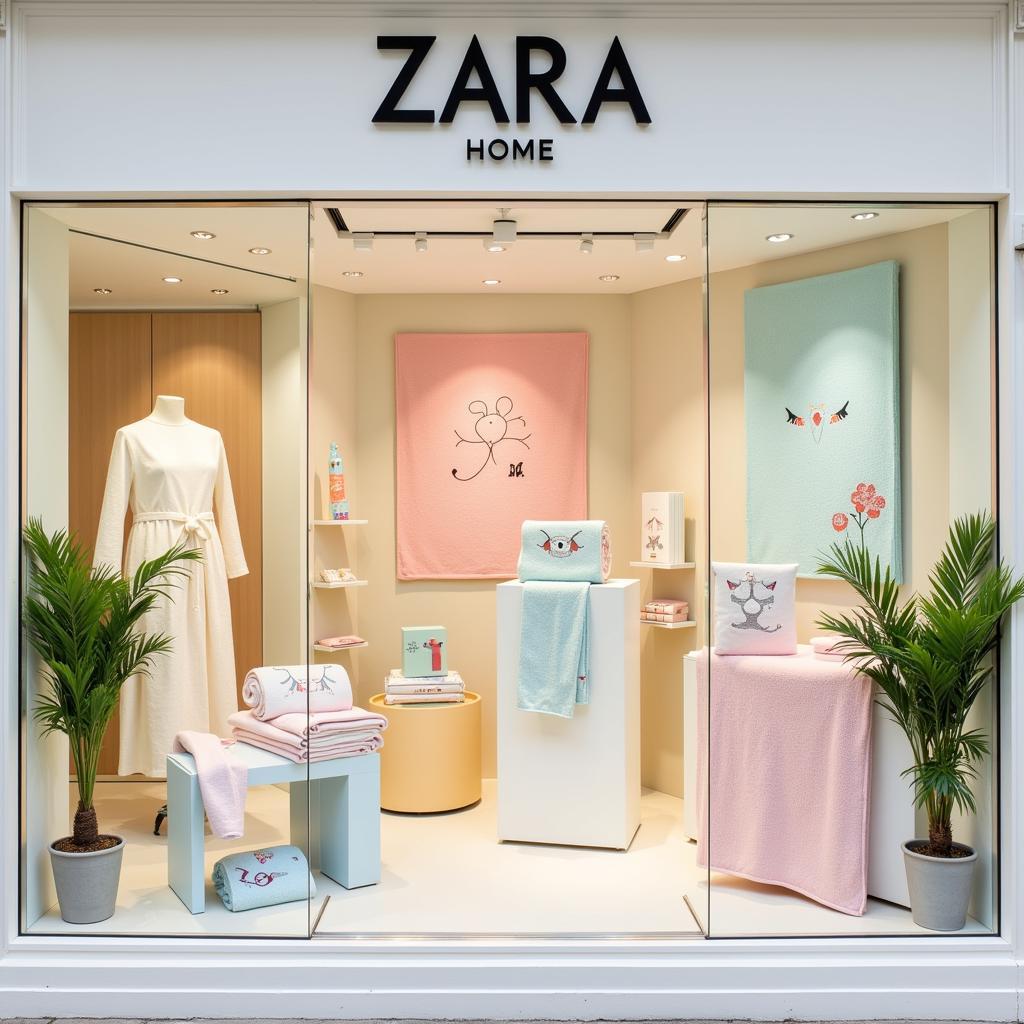 Zara Home baby towel collection display