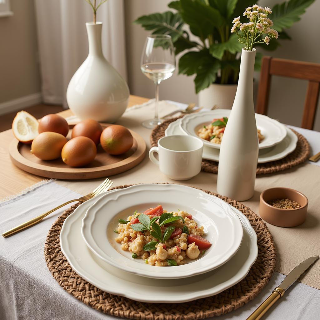 Zara Home table setting with Mediterranean flair