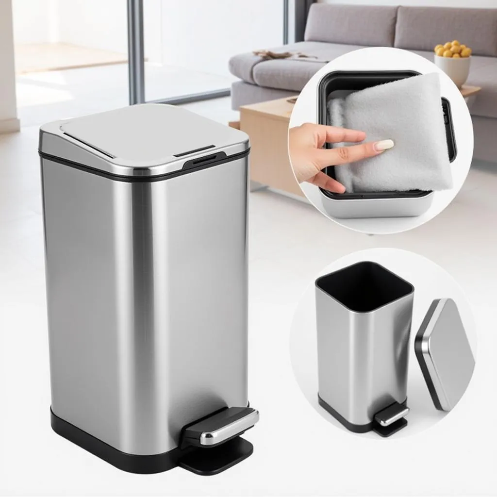 Zara Home Stainless Steel Trash Bin