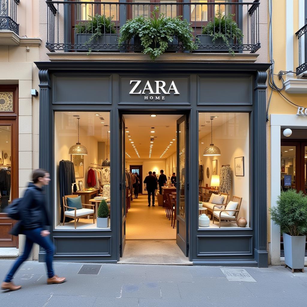 Zara Home storefront in Vilanova, Spain