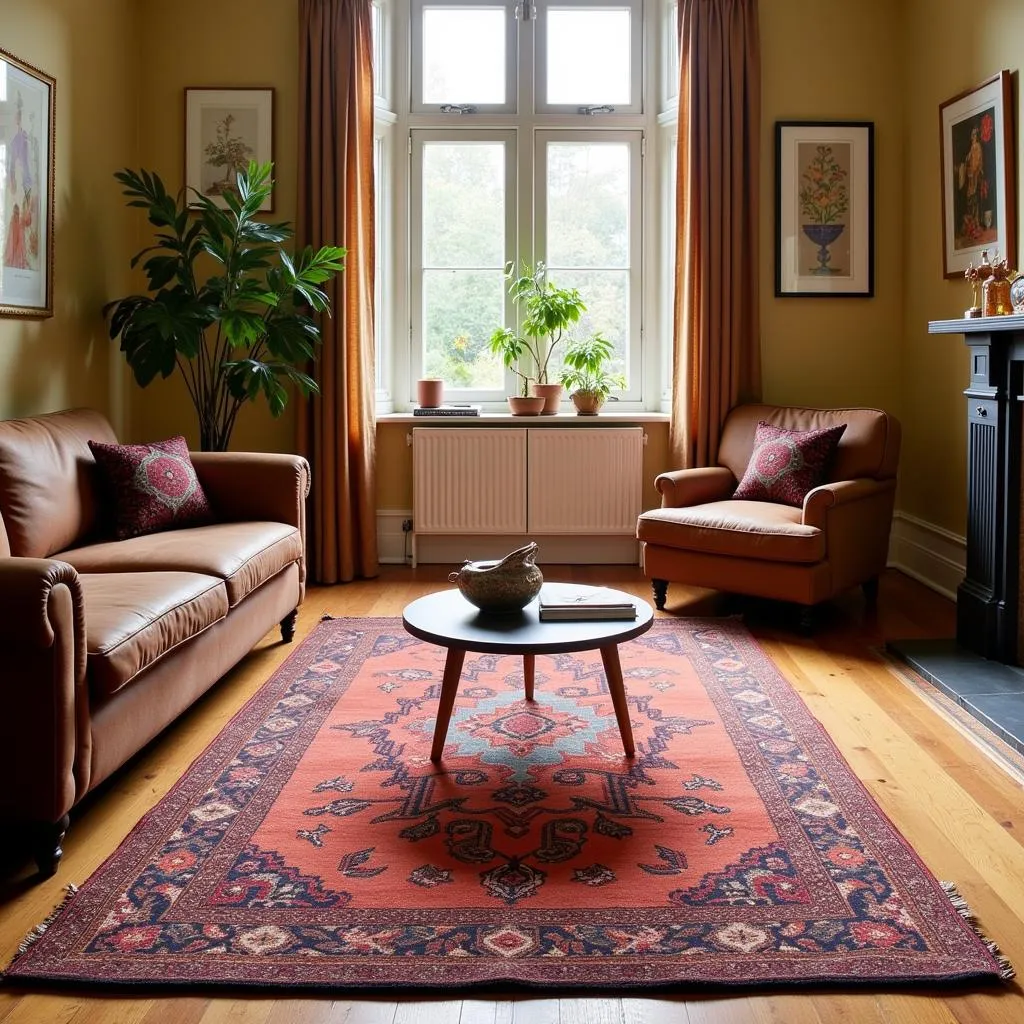 Zara Home vintage alfombra rug in a cozy living room setting