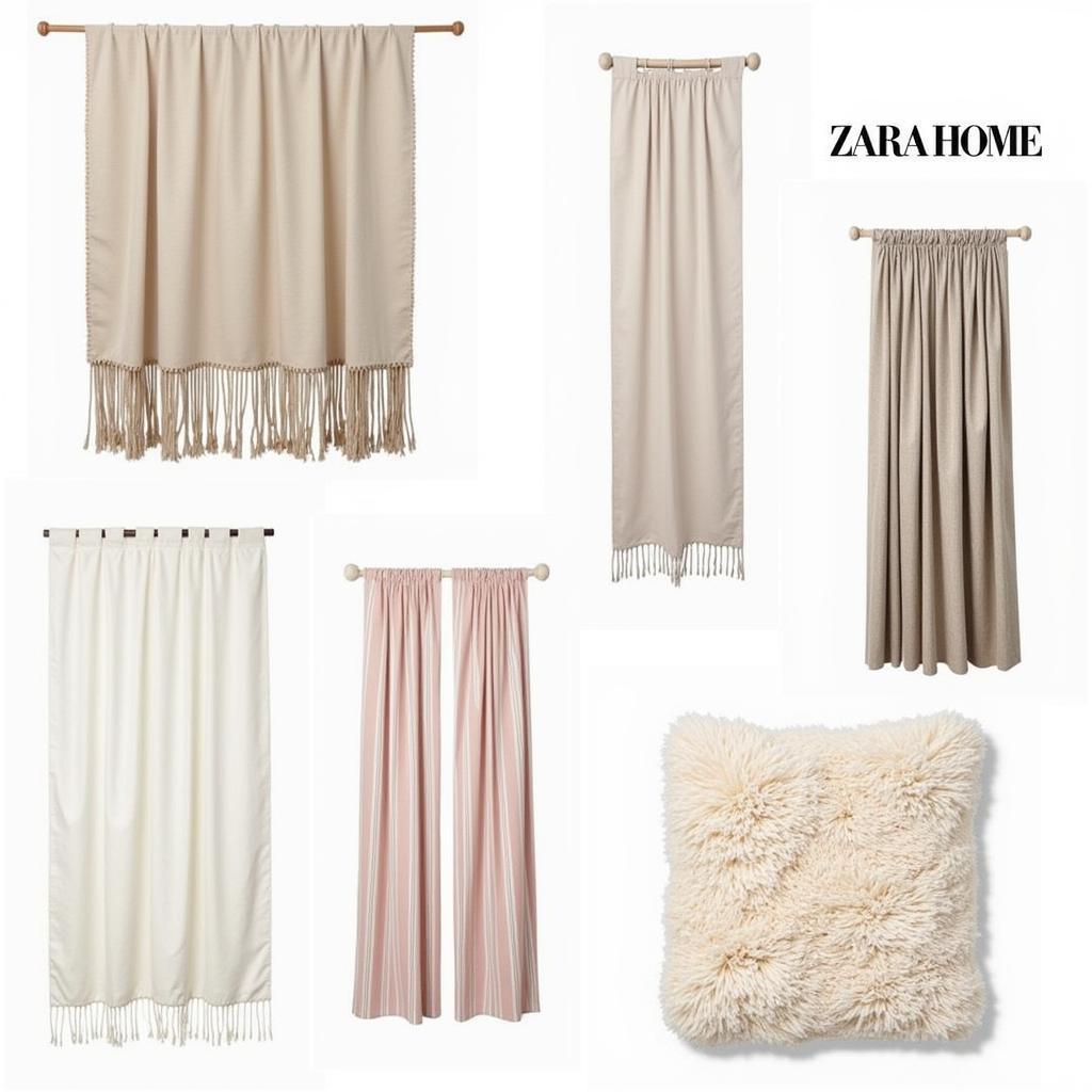 Various styles of visillos from Zara Home's latest collection.