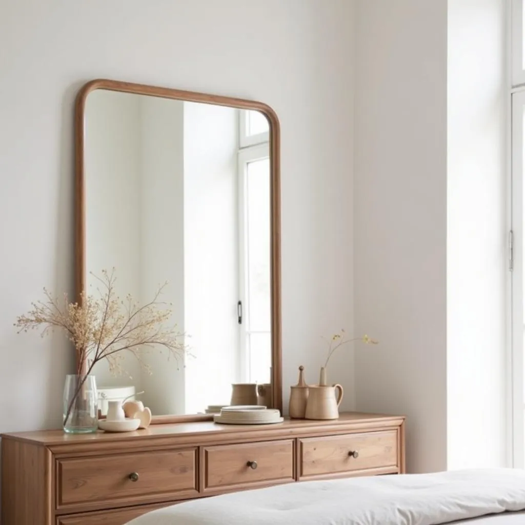 Zara Home Wall Mirror in a Bedroom Setting