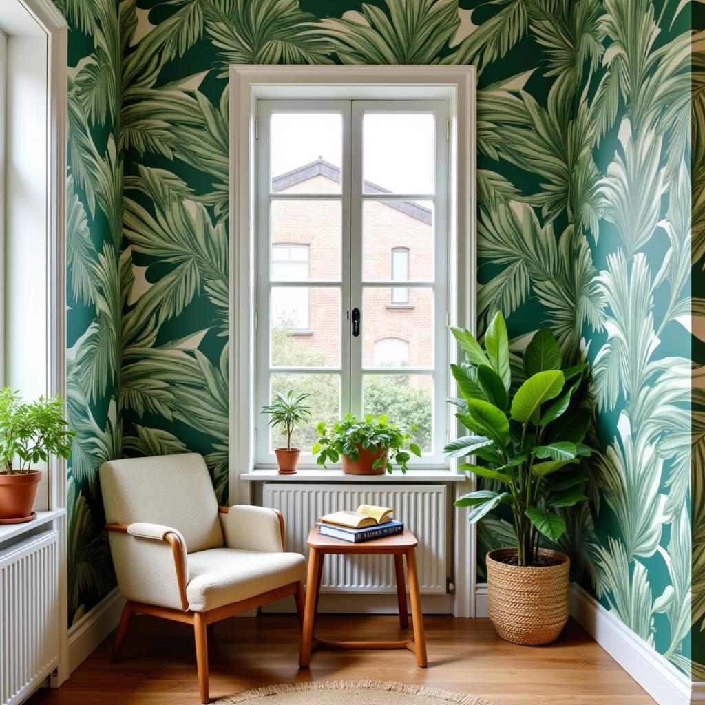 Zara Home Wallpaper with Botanical Print