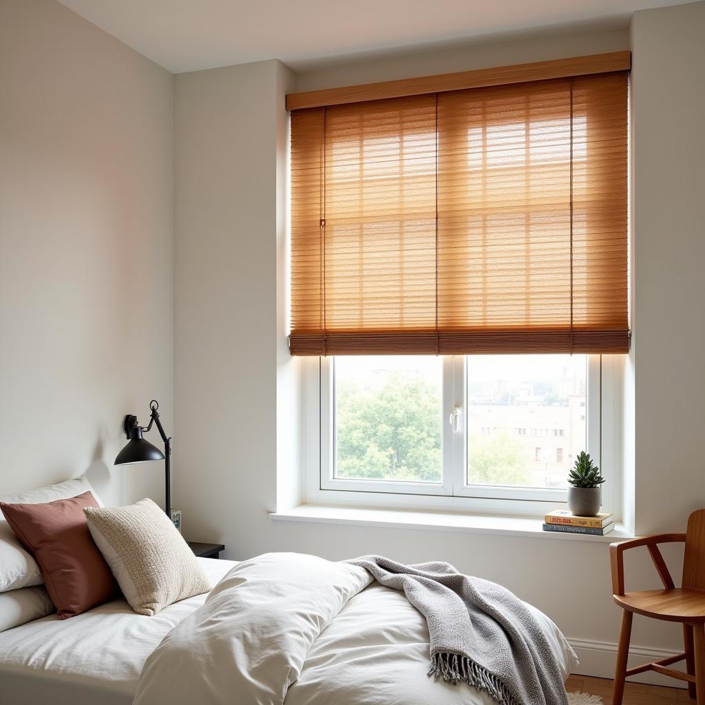 Zara Home Wooden Blinds in a Bedroom Setting