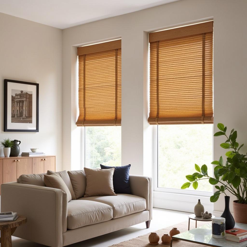 Zara Home Wooden Blinds in a Living Room Setting