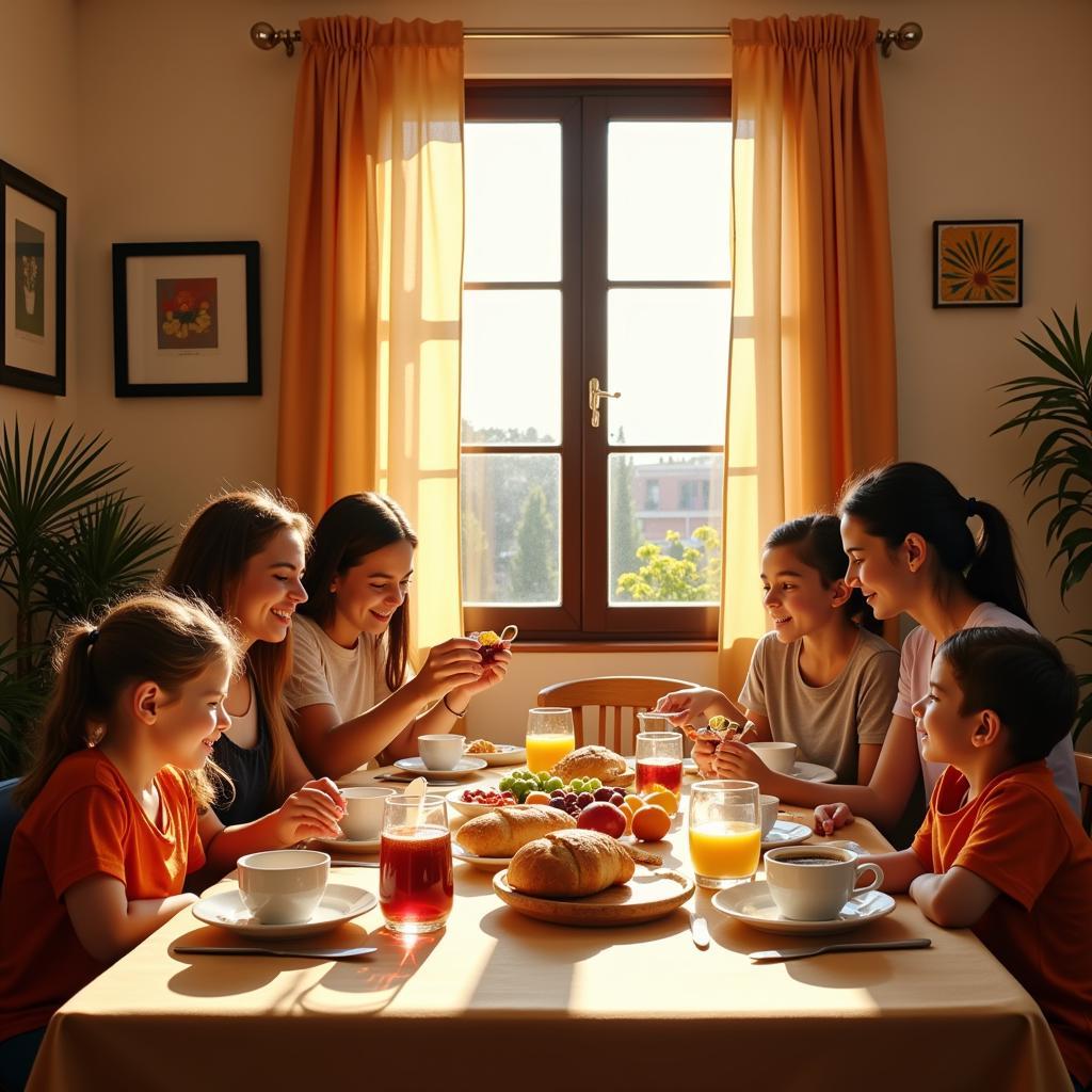 Zara Homer: Enjoying a traditional Spanish breakfast with a local family