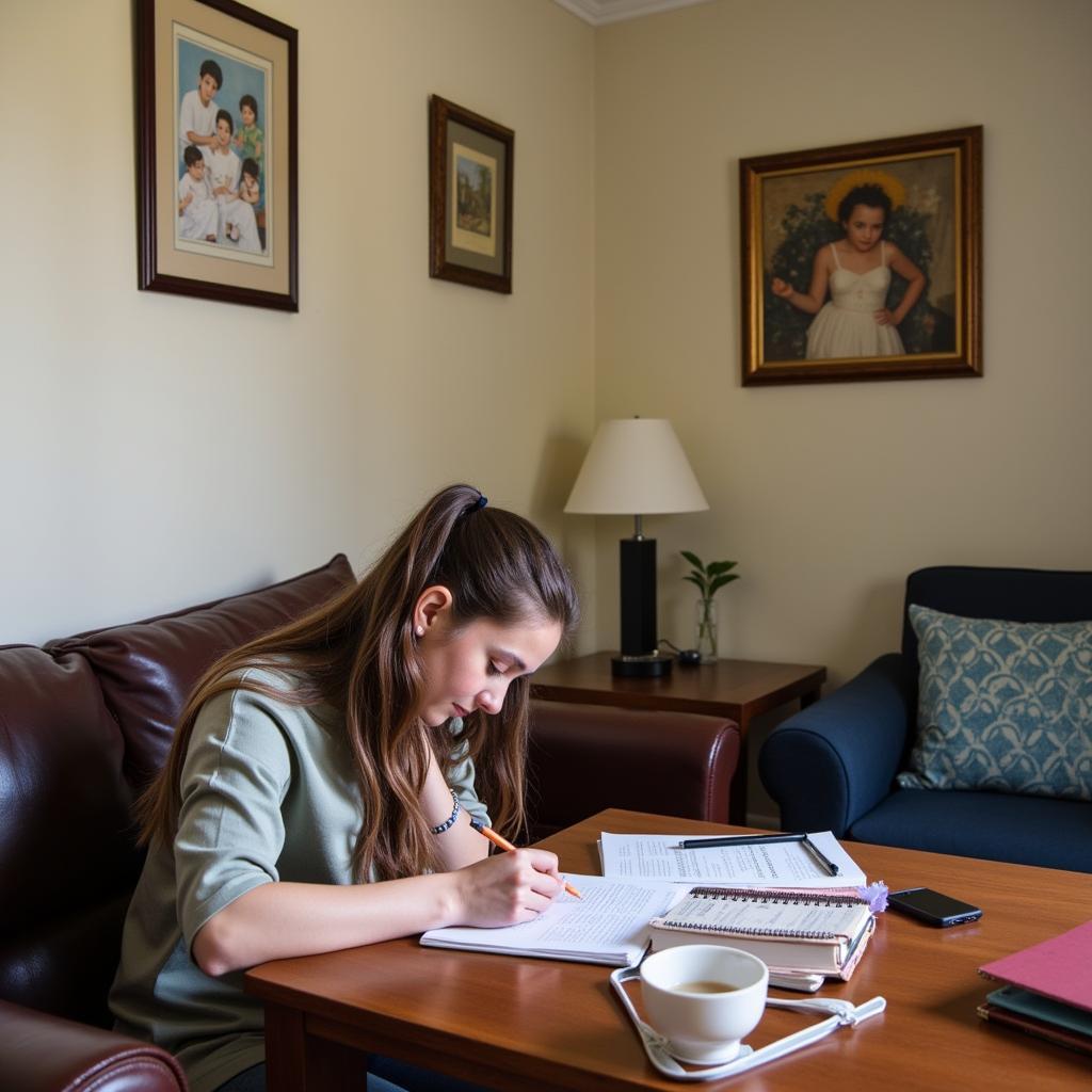 Student Studying in 3House Homestay