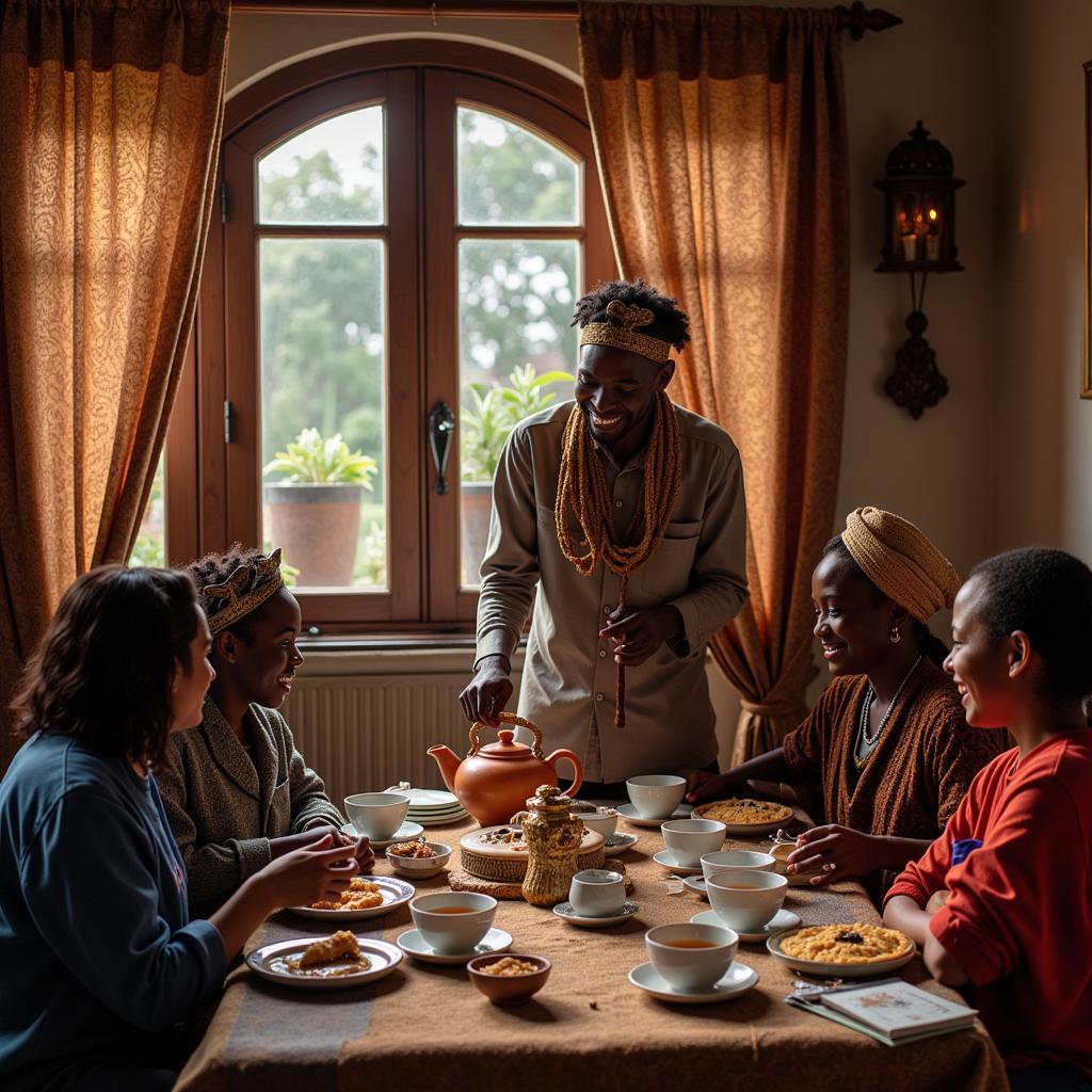 African homestay tea ceremony