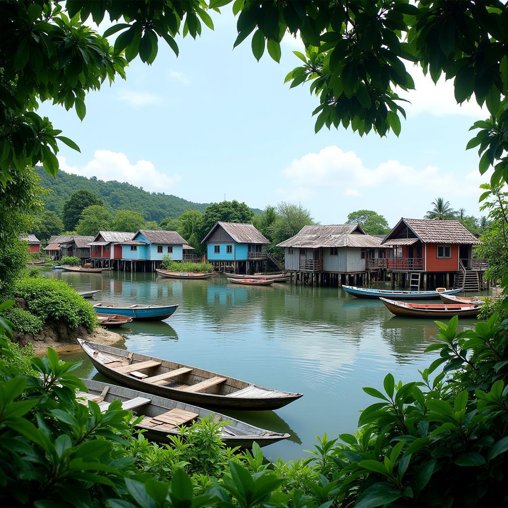 Traditional Air Papan Village in Mersing