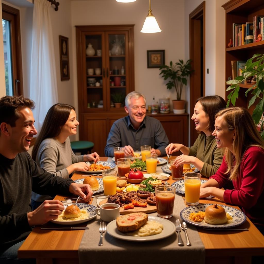 Family dinner in an Alina homestay