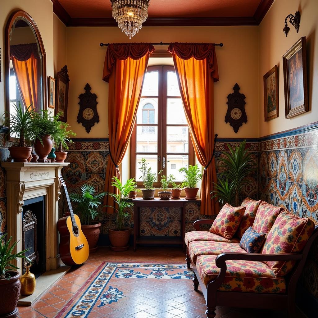 Traditional Spanish decor at aliya boutique homestay & kitchen