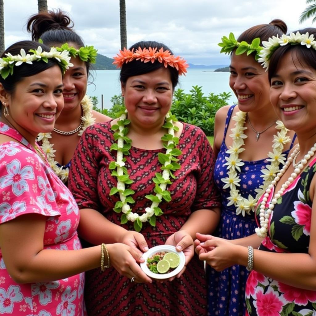 Traditional Samoan welcome ceremony at a homestay