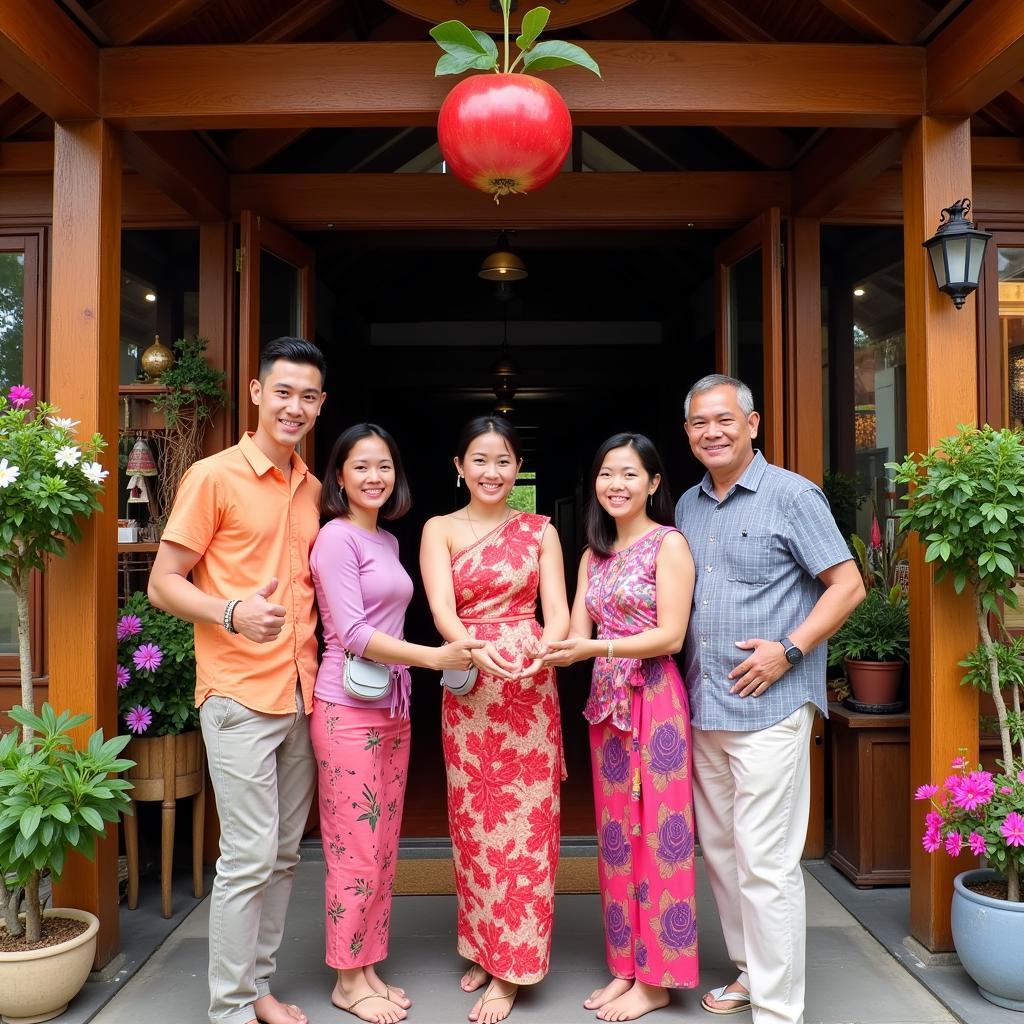 Thai Family Welcoming Guests at Apple Homestay Amphawa