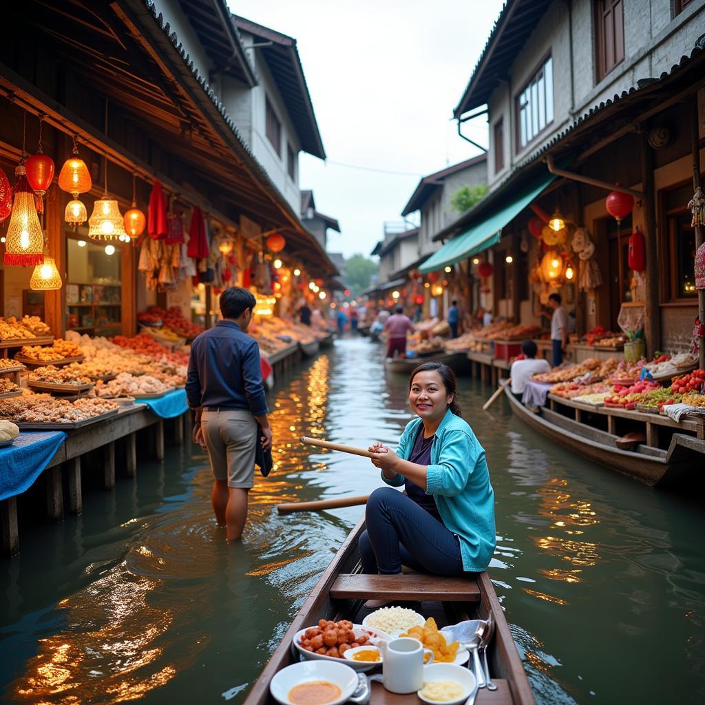 Exploring the Amphawa Floating Market with Homestay Hosts