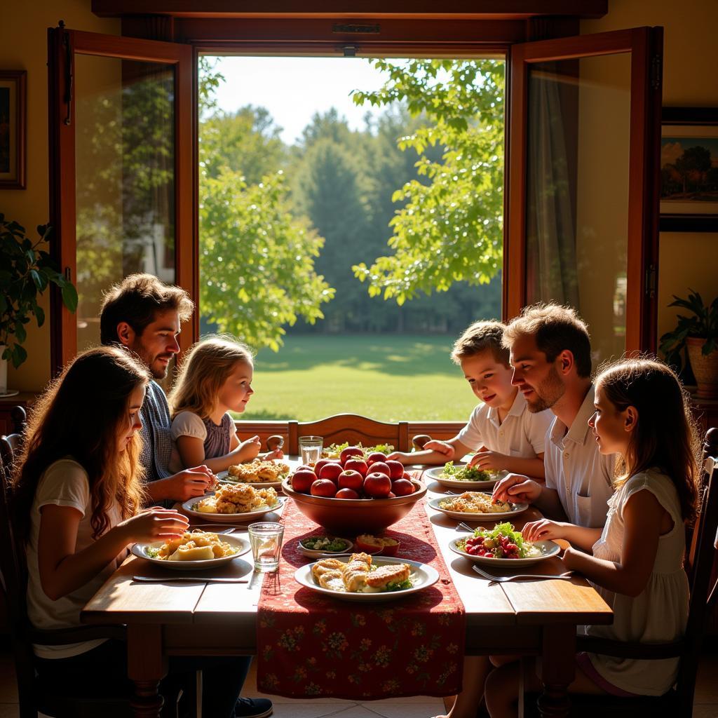 Apple orchard homestay dining experience